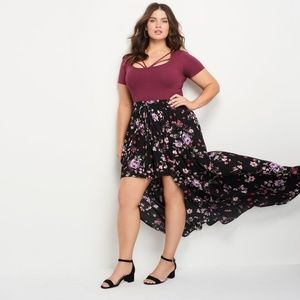 Torrid  High Low Maxi Skirt Over Short Overlay